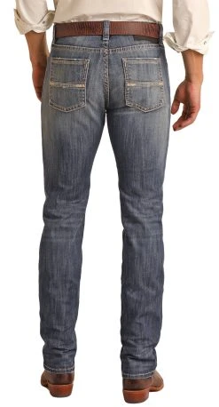Slim Fit Stretch Design Stitch Straight Bootcut Jeans