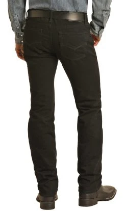 Slim Fit Black Small V Bootcut Jeans