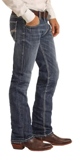 Slim Fit Stretch Large V Straight Bootcut Jeans 5 Slim Fit Stretch Large V Straight Bootcut Jeans -RodeoRave RRMD1RRYWE BZ 81611.1662087714