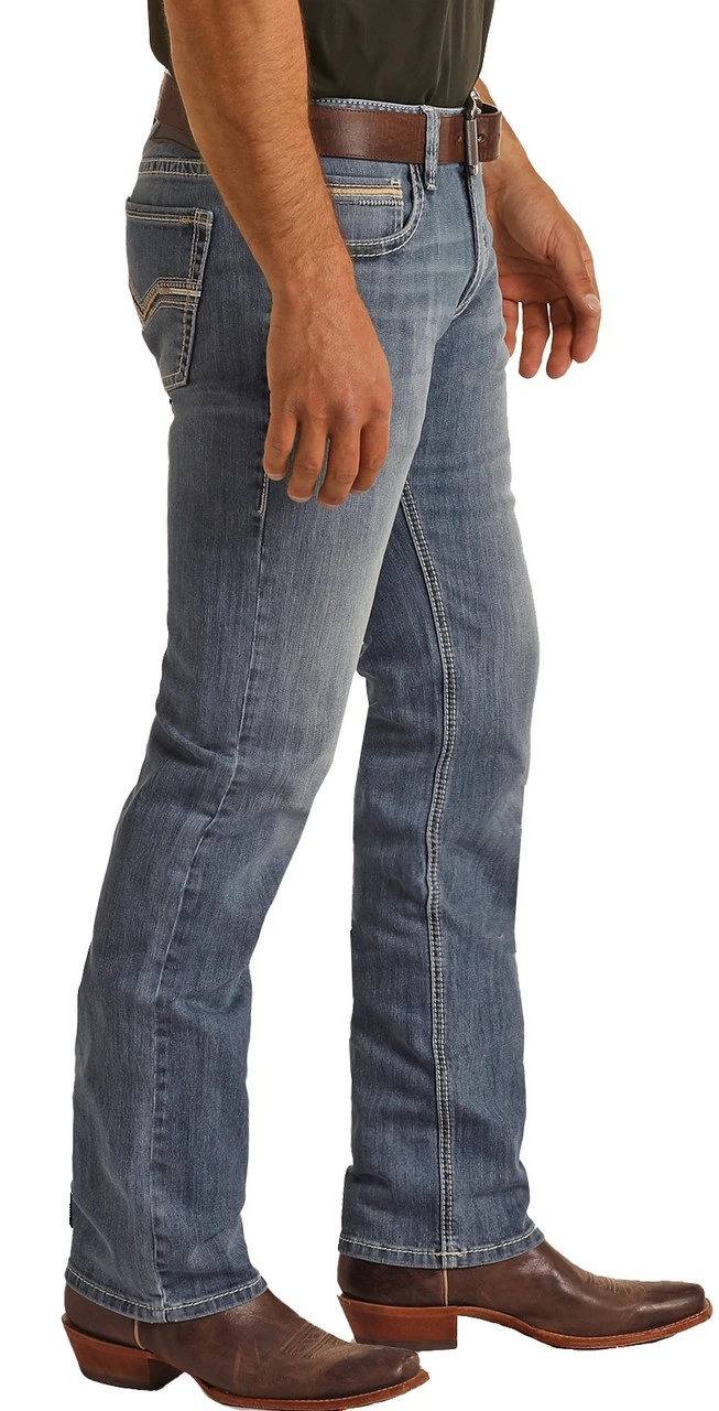 Slim Fit Stretch Simple V Straight Bootcut Jeans 3 Slim Fit Stretch Simple V Straight Bootcut Jeans - Image 3