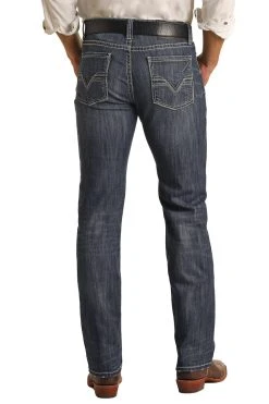 Slim Fit Stretch Two Tone Pocket Bootcut Jeans