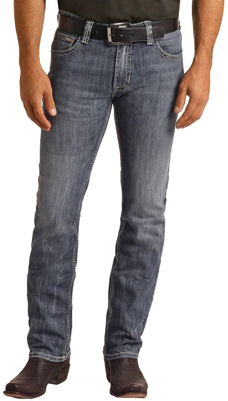 Slim Fit Stretch Simple V Straight Bootcut Jeans 2 Slim Fit Stretch Simple V Straight Bootcut Jeans - Image 2