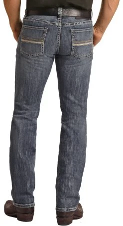 Slim Fit Stretch Simple V Straight Bootcut Jeans