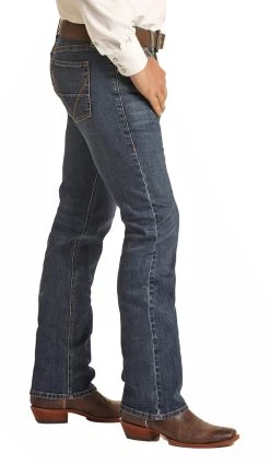 Vintage '46 Slim Fit Large V Stretch Straight Bootcut Jeans -RodeoRave RRMD1RRZS1 AZ 59610.1653422543