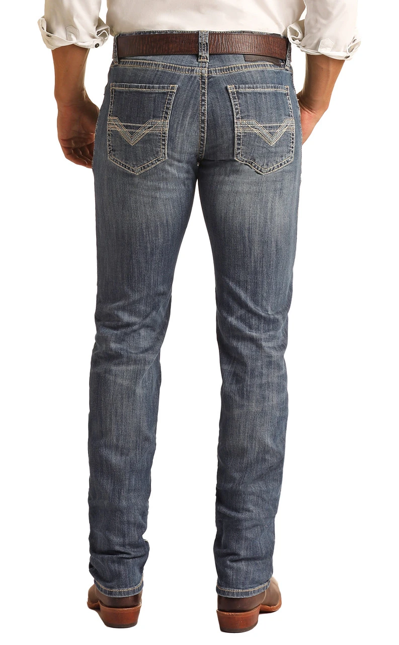 Slim Fit Stretch Raised V Pocket Straight Bootcut Jeans 1 Slim Fit Stretch Raised V Pocket Straight Bootcut Jeans