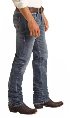 Slim Fit Stretch Simple Pocket Straight Bootcut Jeans -RodeoRave RRMD1RRZSI AZ 30463.1655843047