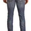 Slim Fit Crossed Leather Stitch Skinny Jeans