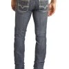 Slim Fit Stretch Leather V Pocket Skinny Jeans