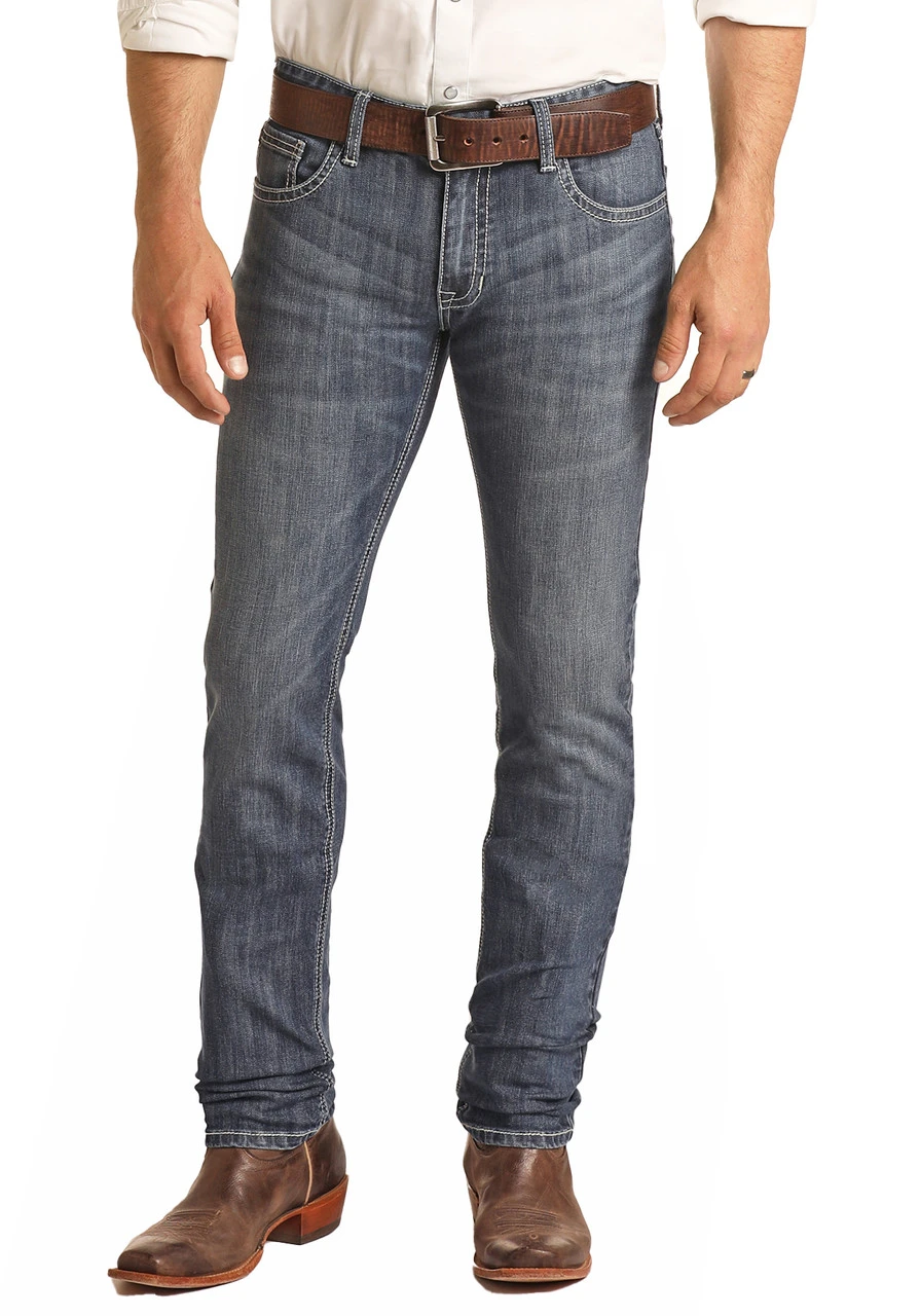 Slim Fit Stretch Leather V Pocket Skinny Jeans 2 Slim Fit Stretch Leather V Pocket Skinny Jeans - Image 2