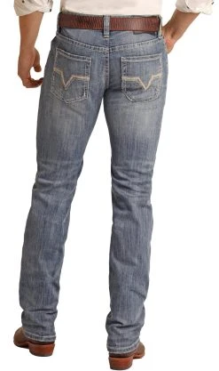 Regular Fit Beige Leather Stretch Stackable Bootcut Jeans