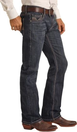 Regular Fit Stretch Leather Pocket Stackable Bootcut Jeans 5 Regular Fit Stretch Leather Pocket Stackable Bootcut Jeans -RodeoRave RRMDSPRYWM AZ 46318.1661914596