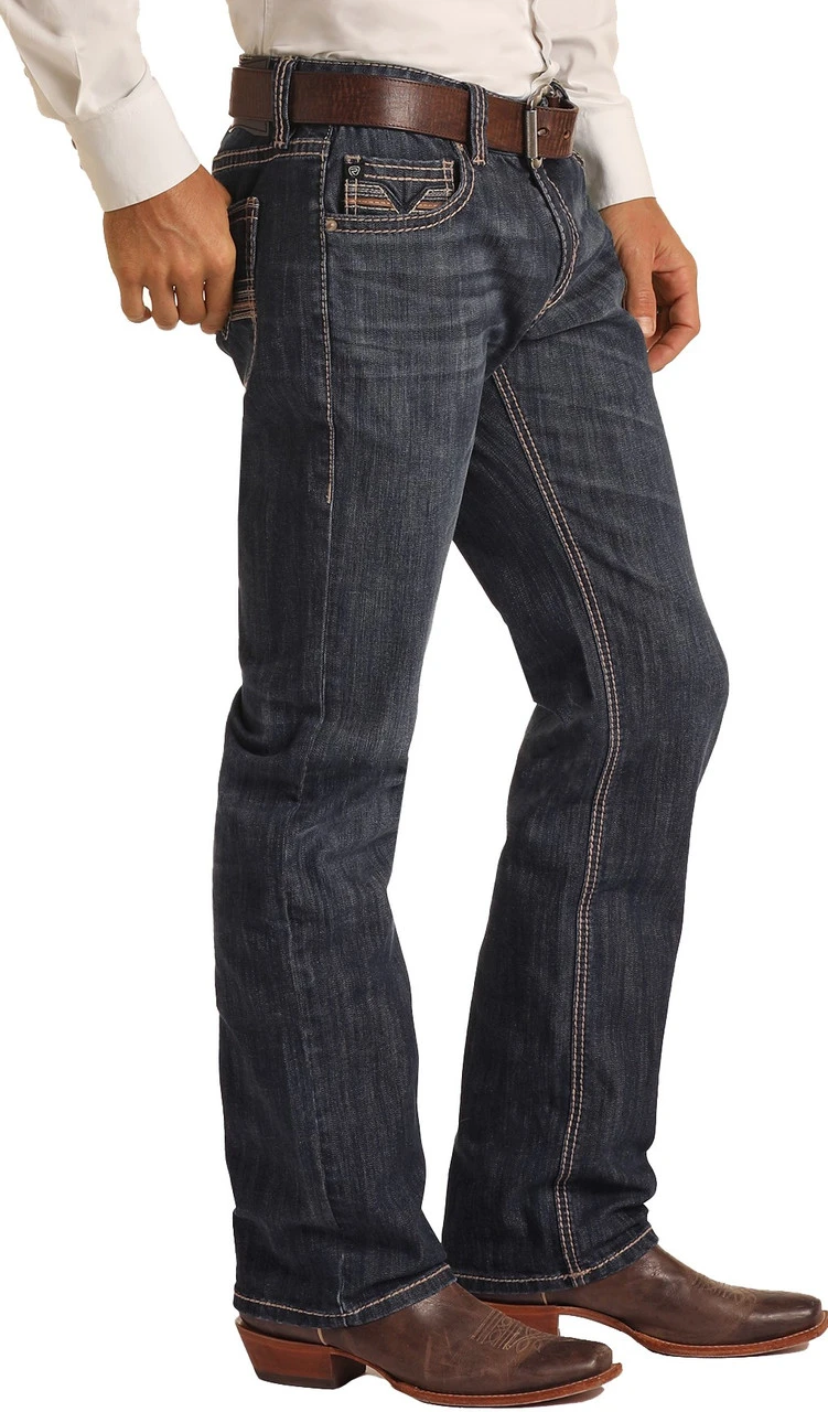 Regular Fit Stretch Leather Pocket Stackable Bootcut Jeans 3 Regular Fit Stretch Leather Pocket Stackable Bootcut Jeans - Image 3