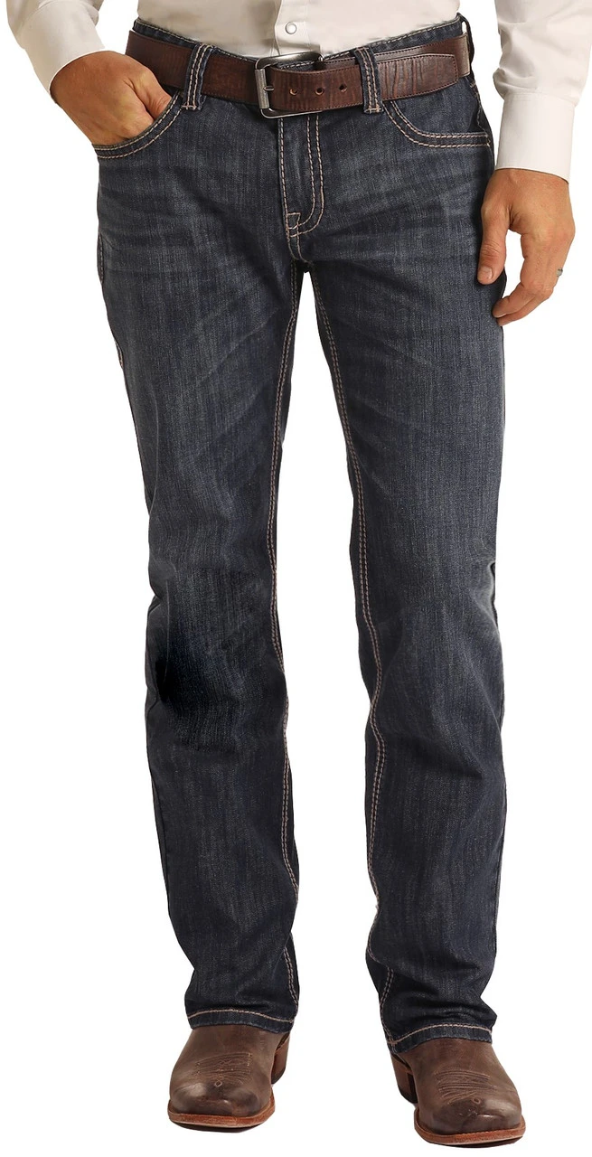 Regular Fit Stretch Leather Pocket Stackable Bootcut Jeans 2 Regular Fit Stretch Leather Pocket Stackable Bootcut Jeans - Image 2