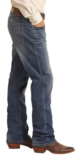 Vintage '46 Relaxed Fit Stretch Medium Wash Stackable Bootcut Jeans -RodeoRave RRMDTBR0K9 BZ 68903.1669071201