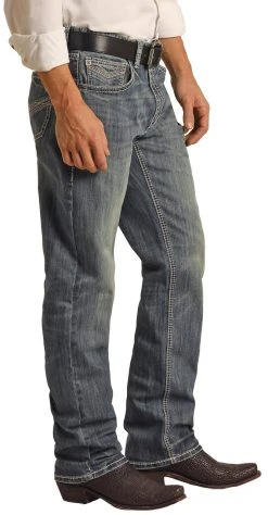 Relaxed Fit Two Tone V Stitch Stackable Bootcut Jeans 5 Relaxed Fit Two Tone V Stitch Stackable Bootcut Jeans -RodeoRave RRMDTBR0L6 BZ 70977.1669845242