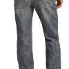 Relaxed Fit Two Tone V Stitch Stackable Bootcut Jeans