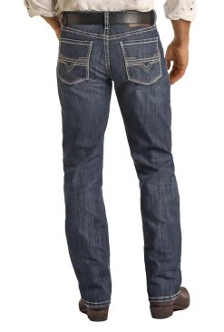 Relaxed Fit Stretch Ladder Stitch Stackable Bootcut Jeans
