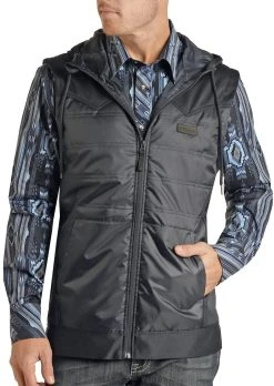 Navy Puffer Hooded Vest