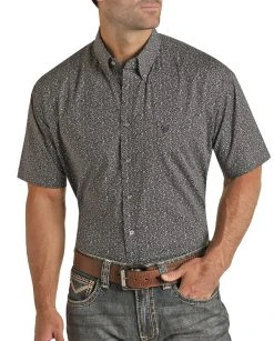 Regular Fit Ditsy Pattern Short Sleeve Button Shirt (RRMS1DR0PP)