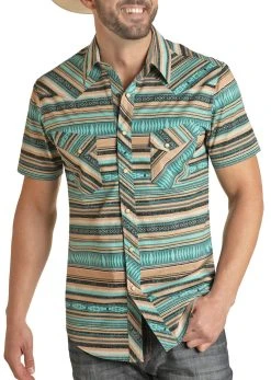 Slim Fit Short Sleeve Snap Shirt (RRMS1SR0PZ)