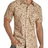 Slim Fit Paisley Print Short Sleeve Snap Shirt (RRMS1SR0QA)