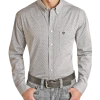 Regular Fit Jacquard Pattern Long Sleeve Button Shirt (RRMSODR0PM)