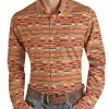 Regular Fit Aztec Pattern Long Sleeve Button Shirt (RRMSODR0QE)