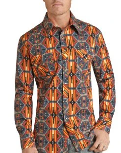 Dale Brisby Aztec Print Snap Shirt