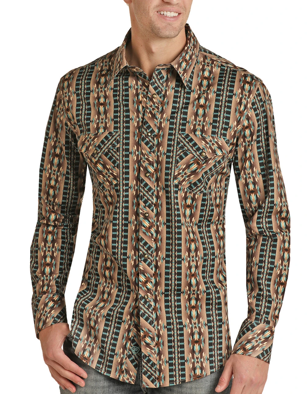 Aztec Stripe Woven Snap Shirt 1 Aztec Stripe Woven Snap Shirt