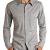 Slim Fit Blue Jacquard Long Sleeve Snap Shirt