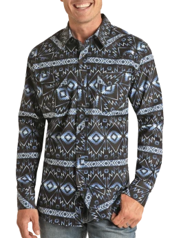 Slim Fit Long Sleeve Snap Shirt (RRMSOSR0PU)