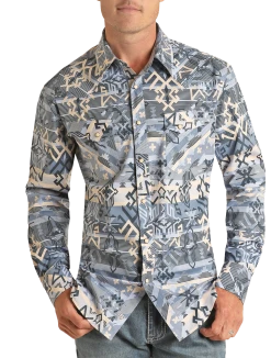 Slim Fit Long Sleeve Snap Shirt (RRMSOSR0PV)