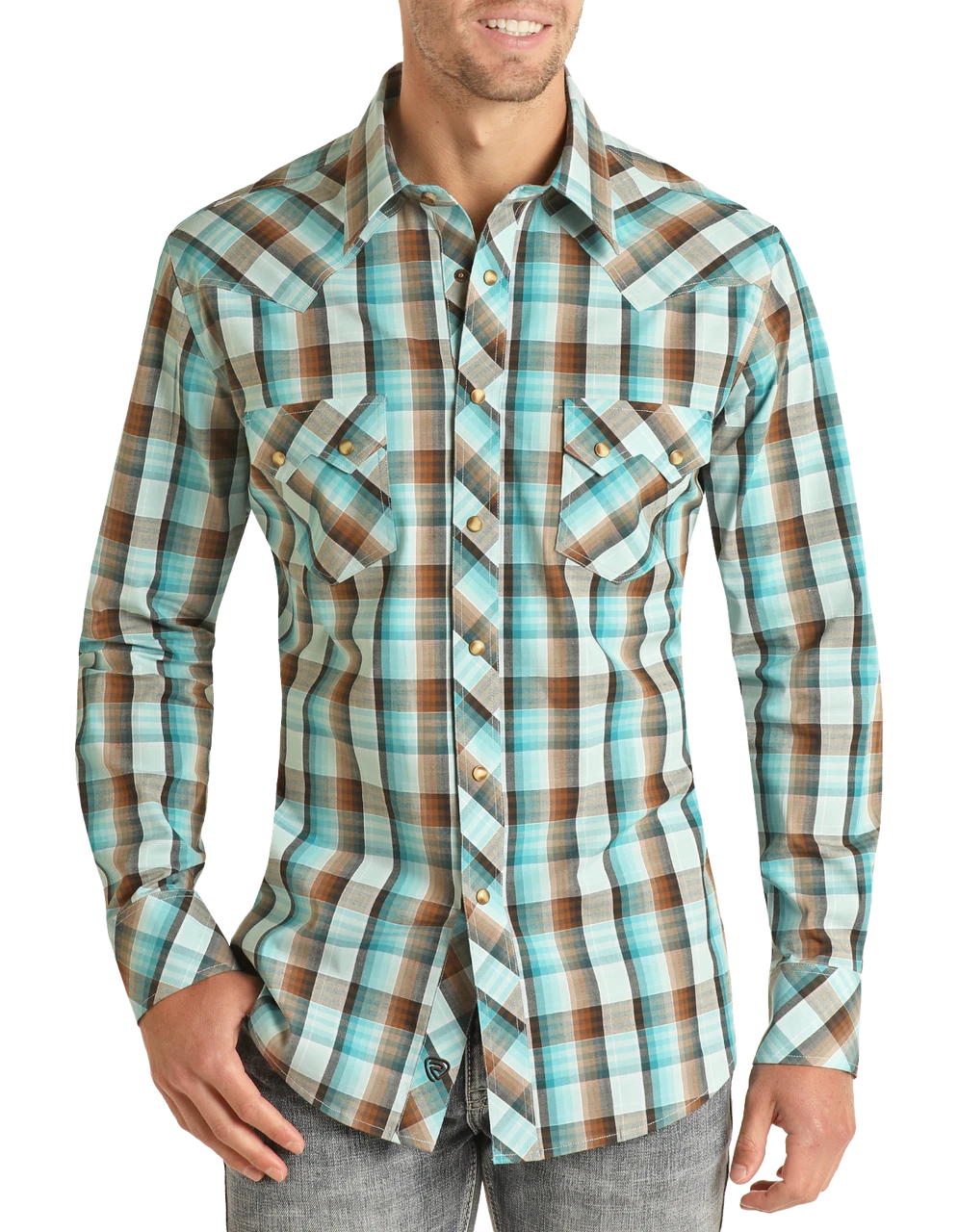 Slim Fit Long Sleeve Snap Shirt (RRMSOSR0PX)