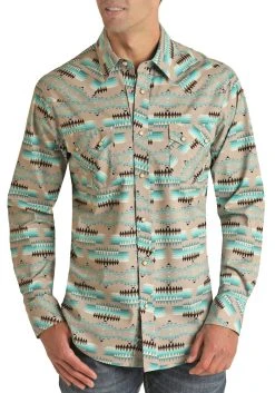 Slim Fit Long Sleeve Snap Shirt (RRMSOSR0Q0)