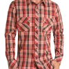 Slim Fit Plaid Pattern Long Sleeve Snap Shirt (RRMSOSR0Q3)