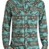 TEK Western Slim Fit Aztec Ripstop Long Sleeve Snap Shirt (RRMSOSR0QN)