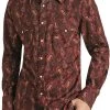Slim Fit Paisley Print Snap Shirt