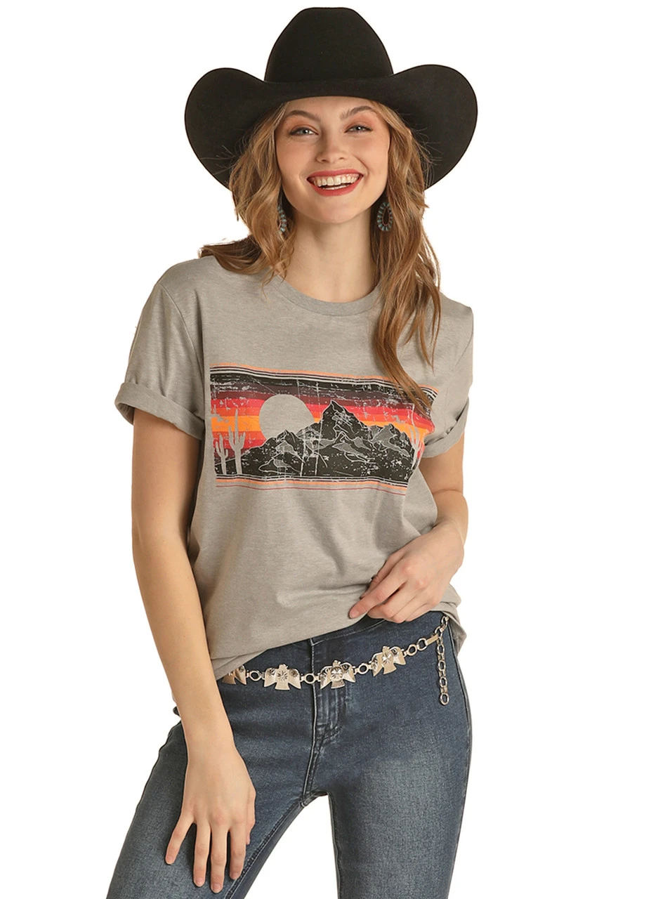 Mountain Graphic Grey Tee 2 Mountain Graphic Grey Tee - Image 2