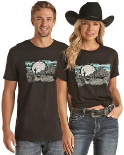 Desert Scene Graphic Black Tee