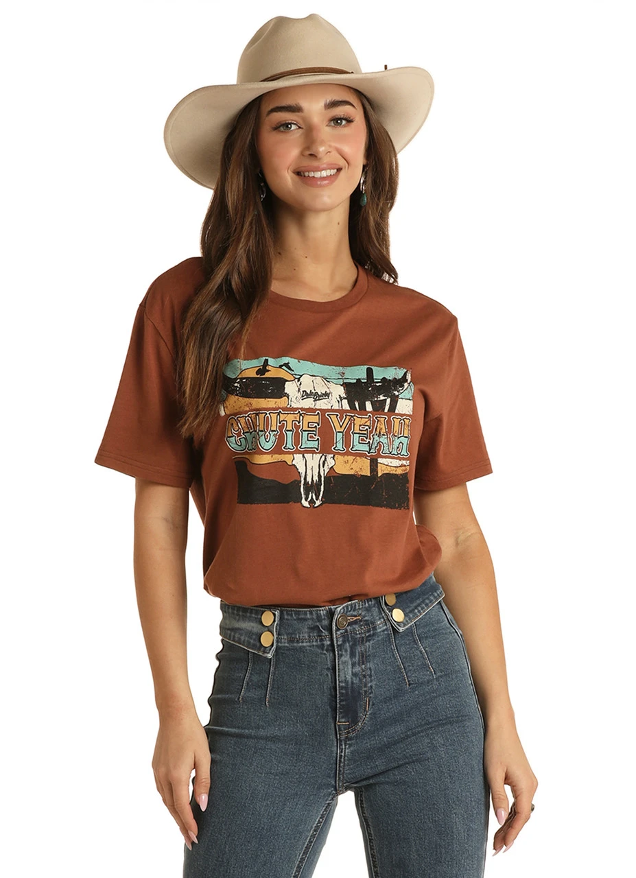 Dale Brisby Chute Yeah Graphic Rust Tee 2 Dale Brisby Chute Yeah Graphic Rust Tee - Image 2