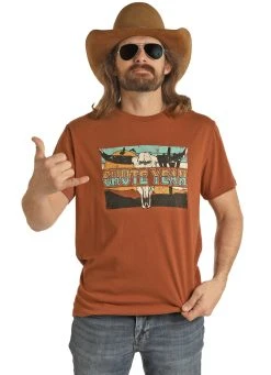Dale Brisby Chute Yeah Graphic Rust Tee 5 Dale Brisby Chute Yeah Graphic Rust Tee -RodeoRave RRUT21R06AZ 30973.1663019519
