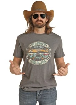 Dale Brisby Pow Pow Graphic Grey Tee -RodeoRave RRUT21R06BZ 13201.1663019922