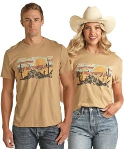 Taupe Desert Scene Unisex Graphic Tee