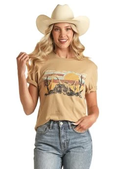Taupe Desert Scene Unisex Graphic Tee -RodeoRave RRUT21R12J A 84980.1681853039