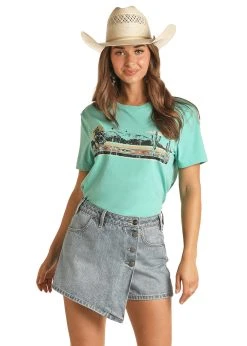 Turquoise Desert Scene Unisex Crewneck Graphic Tee 5 Turquoise Desert Scene Unisex Crewneck Graphic Tee -RodeoRave RRUT21R12K A 74400.1681913712