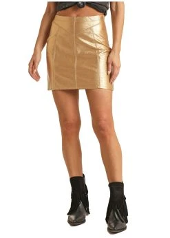 Metallic Pleather Skirt