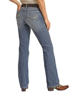Relaxed Mid Rise Stretch Straight Jeans (RRWD4BR106)