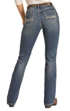 Relaxed Mid Rise Extra Stretch Straight Jeans (RRWD4BR107)