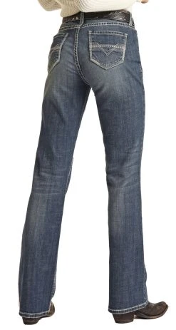 Mid Rise Stretch Boyfriend Ivory Pocket Straight Jeans