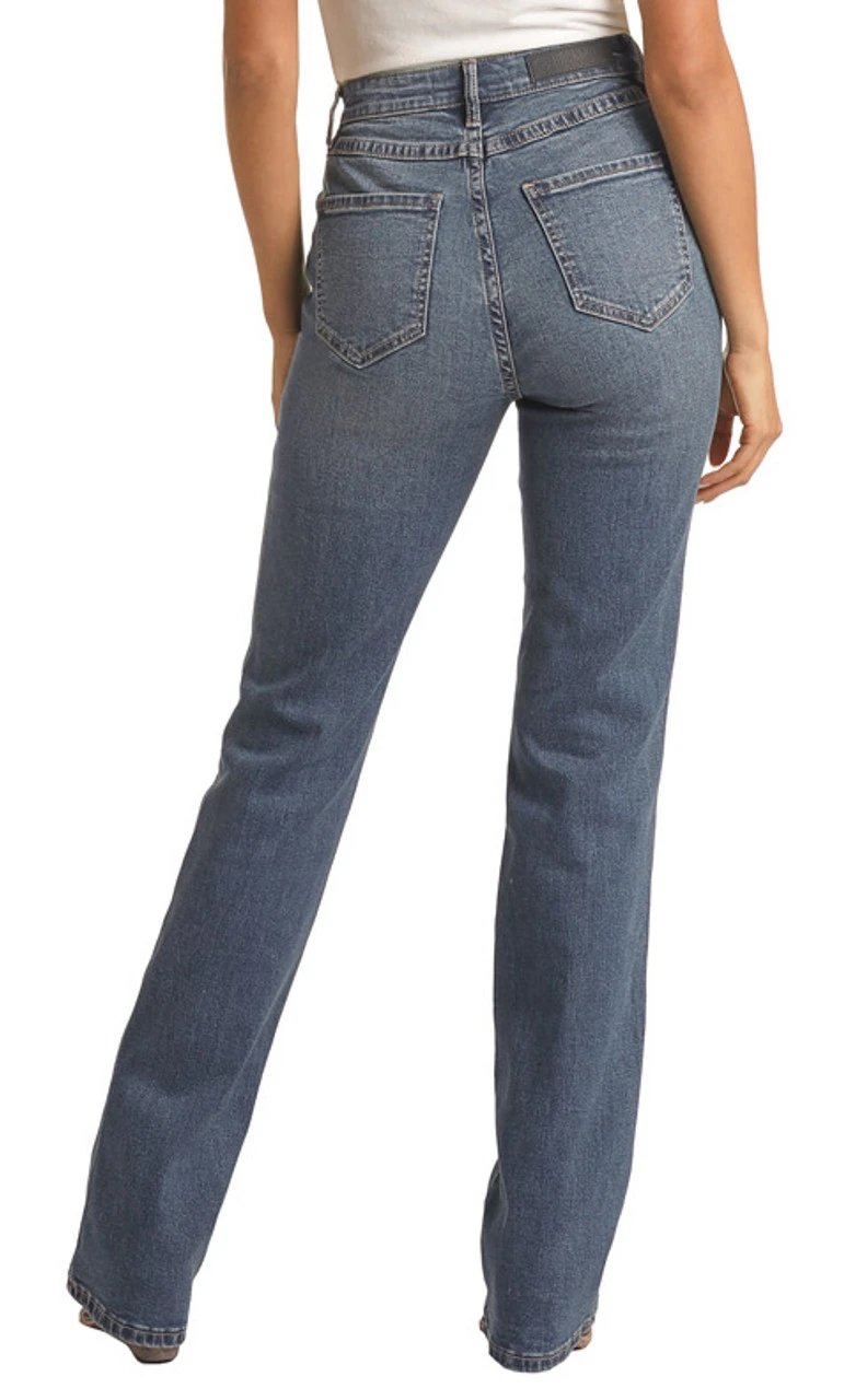 High Rise Extra Stretch Button Fly Bootcut Jeans 2 High Rise Extra Stretch Button Fly Bootcut Jeans - Image 2